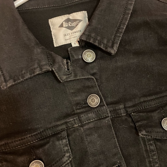 Black denim crop jacket - Picture 3 of 4